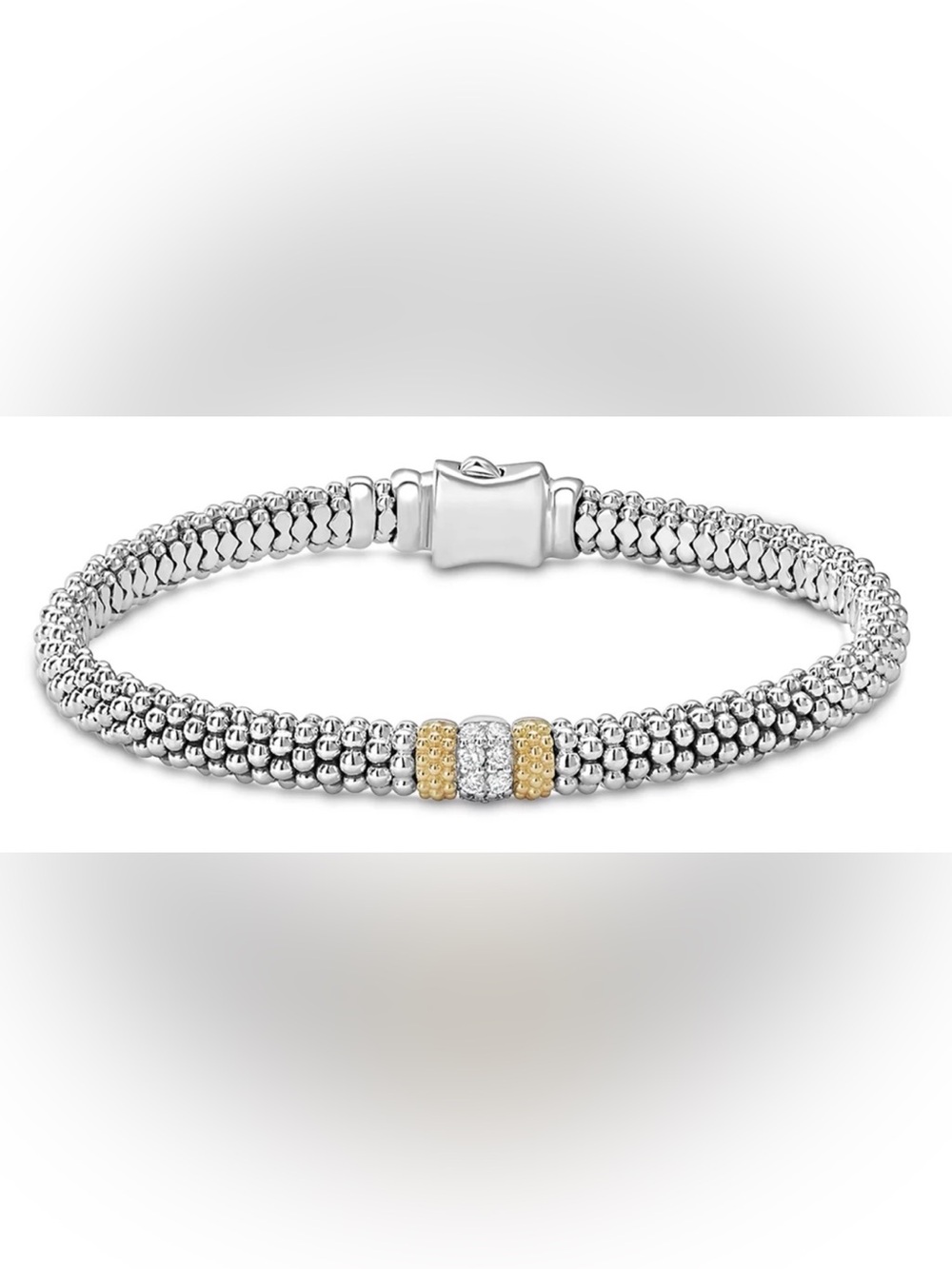 LAGOS 18K Gold & Sterling Silver Diamond Lux Single Station Bracelet
